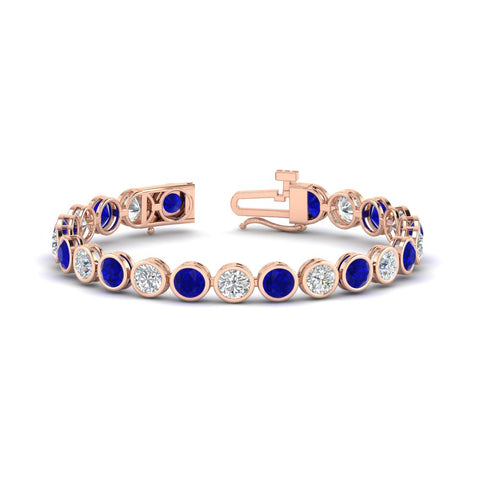 Round Cut Bezel Set Tennis Bracelet 12 Carat