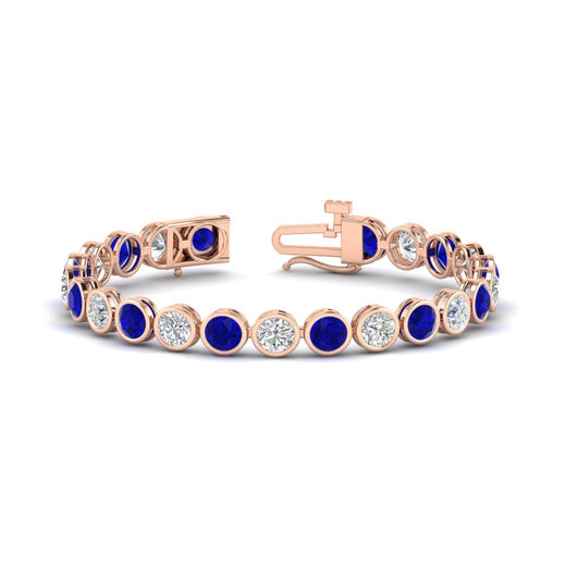 Round Cut Bezel Set Tennis Bracelet 12 Carat