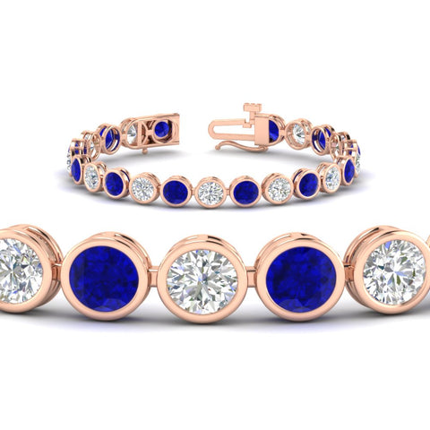 Round Cut Bezel Set Tennis Bracelet 12 Carat