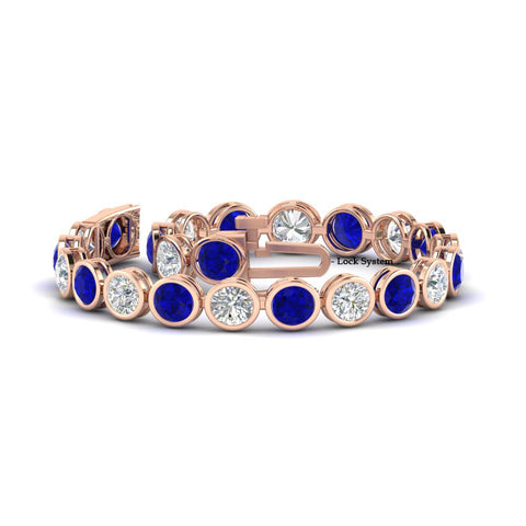 Round Cut Bezel Set Tennis Bracelet 12 Carat
