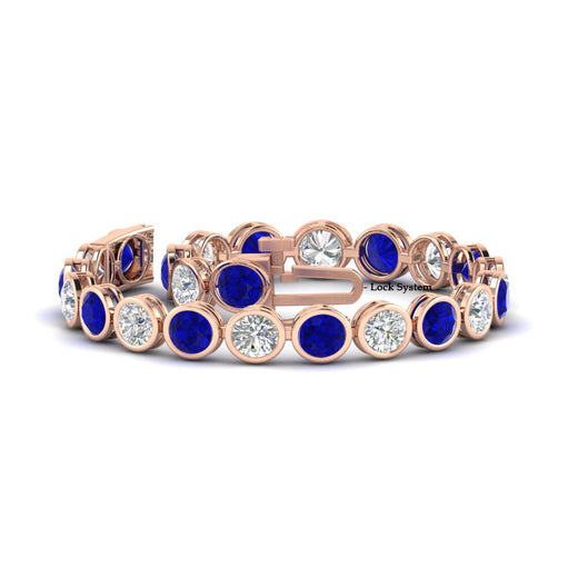 Round Cut Bezel Set Tennis Bracelet 12 Carat
