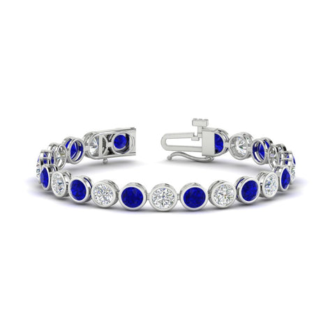 Round Cut Bezel Set Tennis Bracelet 12 Carat