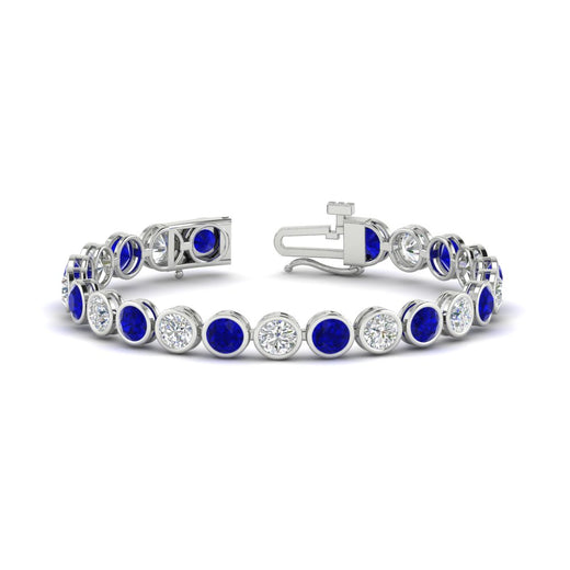 Round Cut Bezel Set Tennis Bracelet 12 Carat