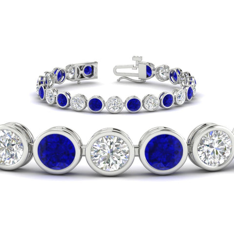 Round Cut Bezel Set Tennis Bracelet 12 Carat