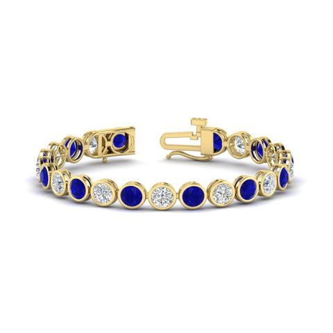 Round Cut Bezel Set Tennis Bracelet 12 Carat