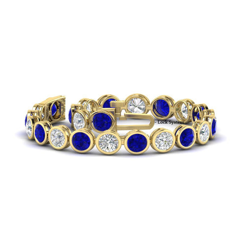 Round Cut Bezel Set Tennis Bracelet 12 Carat