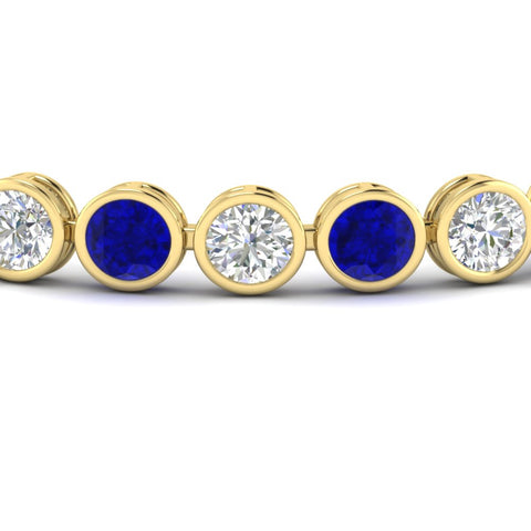 Round Cut Bezel Set Tennis Bracelet 12 Carat