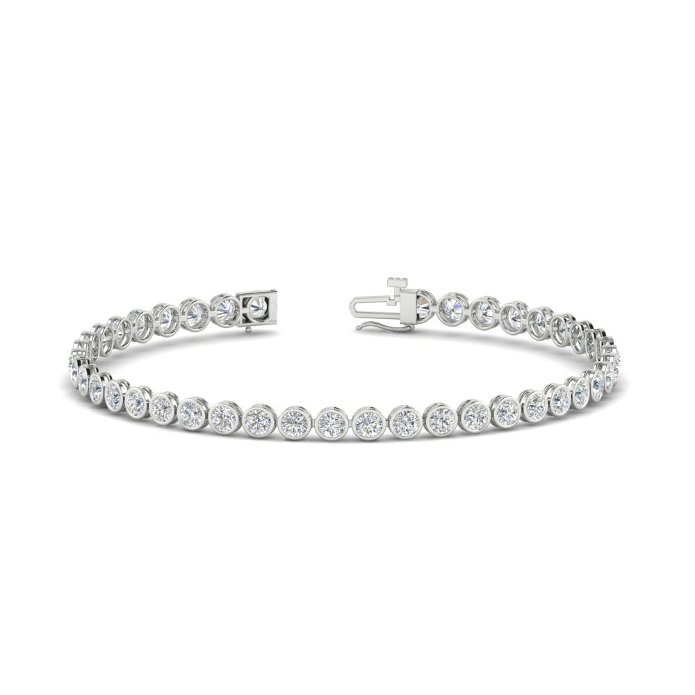 Diamond Bezel Set Tennis Bracelet 4 Carat