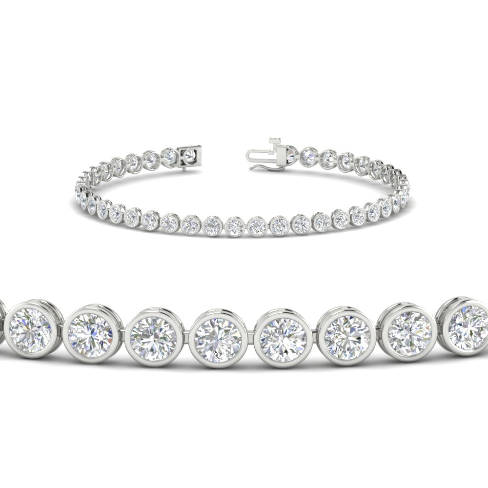 Diamond Bezel Set Tennis Bracelet 4 Carat