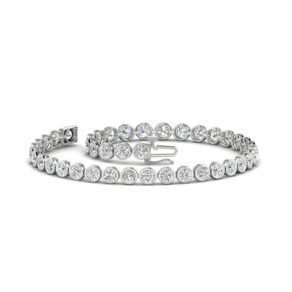 Diamond Bezel Set Tennis Bracelet 4 Carat