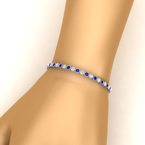Diamond Bezel Set Tennis Bracelet 4 Carat