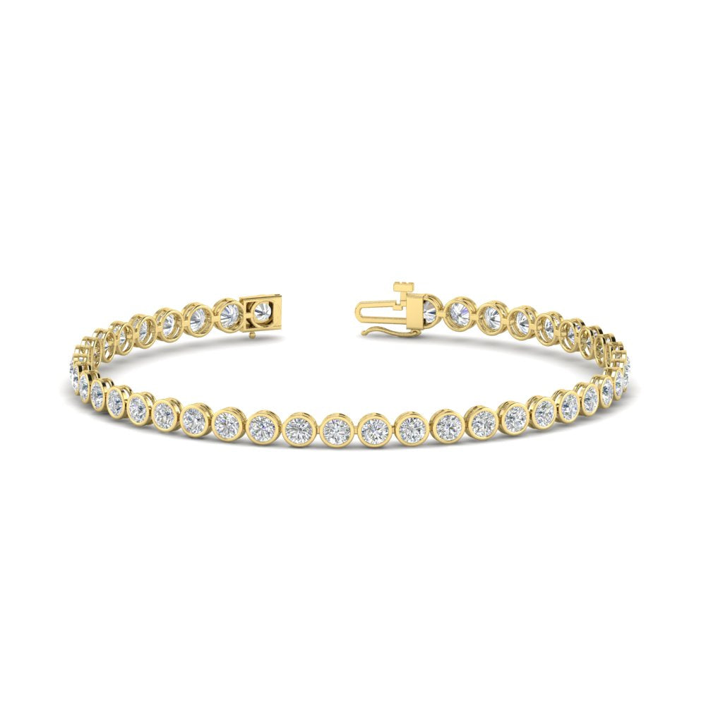 Diamond Bezel Set Tennis Bracelet 4 Carat