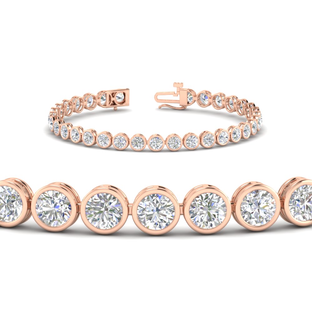 Diamond Bezel Set Tennis Bracelet 7.75 Carat