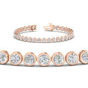 Diamond Bezel Set Tennis Bracelet 7.75 Carat