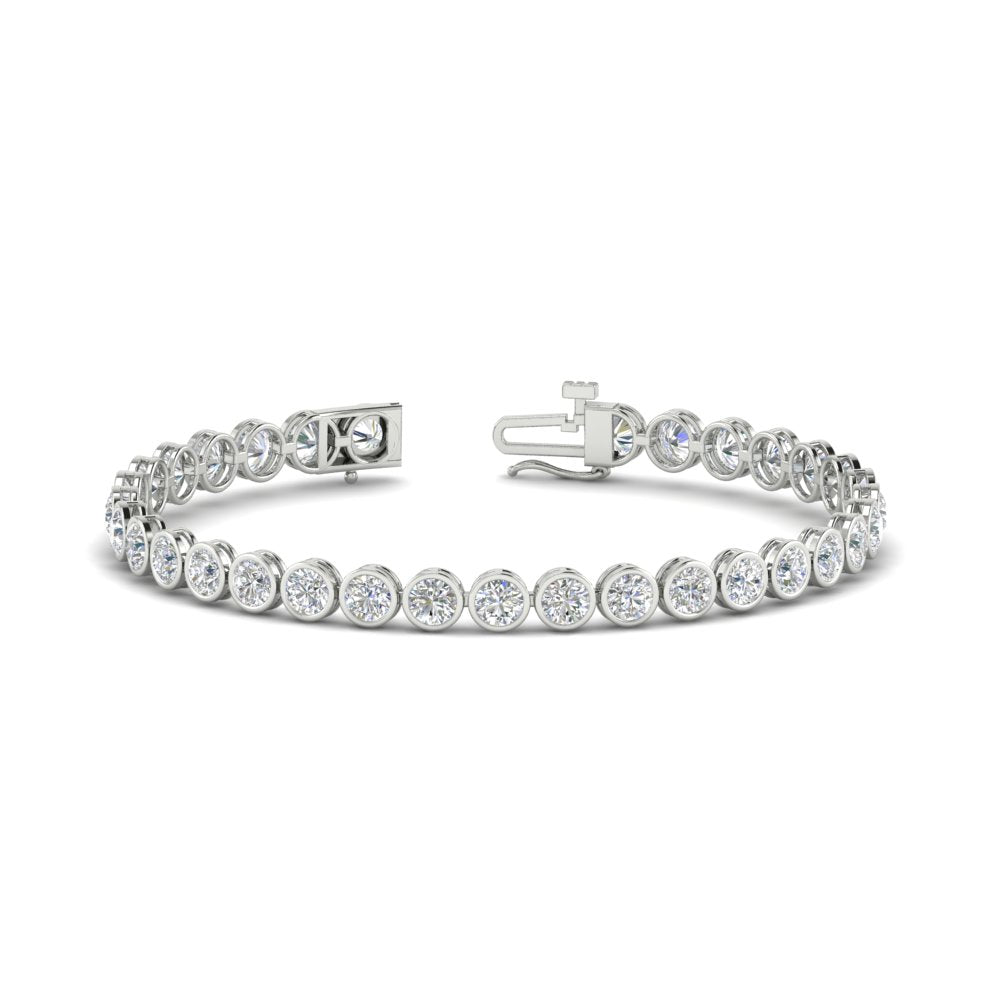 Diamond Bezel Set Tennis Bracelet 7.75 Carat