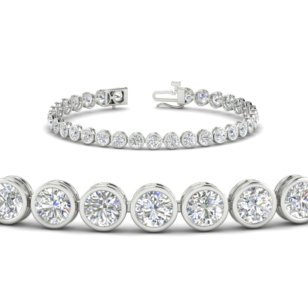 Diamond Bezel Set Tennis Bracelet 7.75 Carat