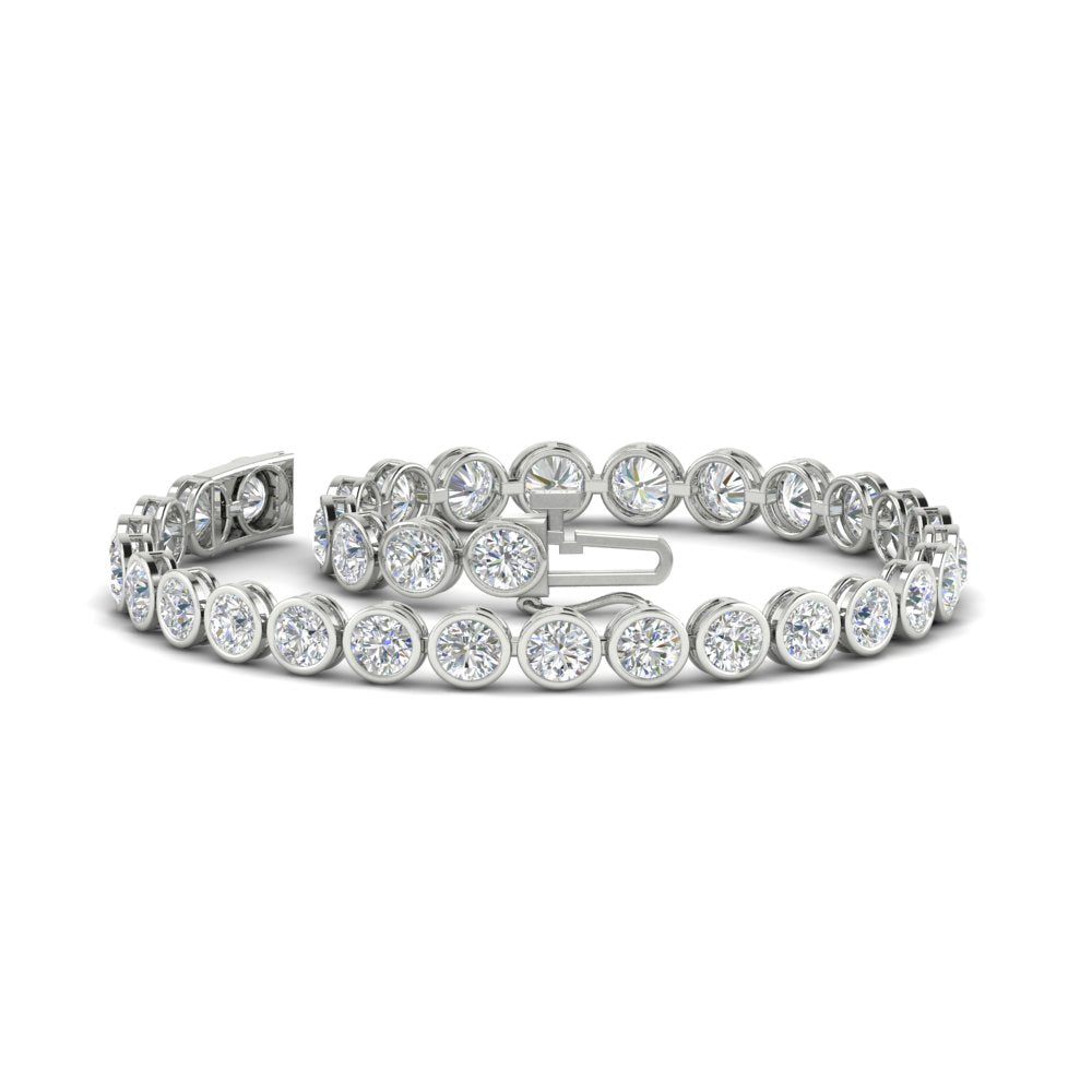 Diamond Bezel Set Tennis Bracelet 7.75 Carat