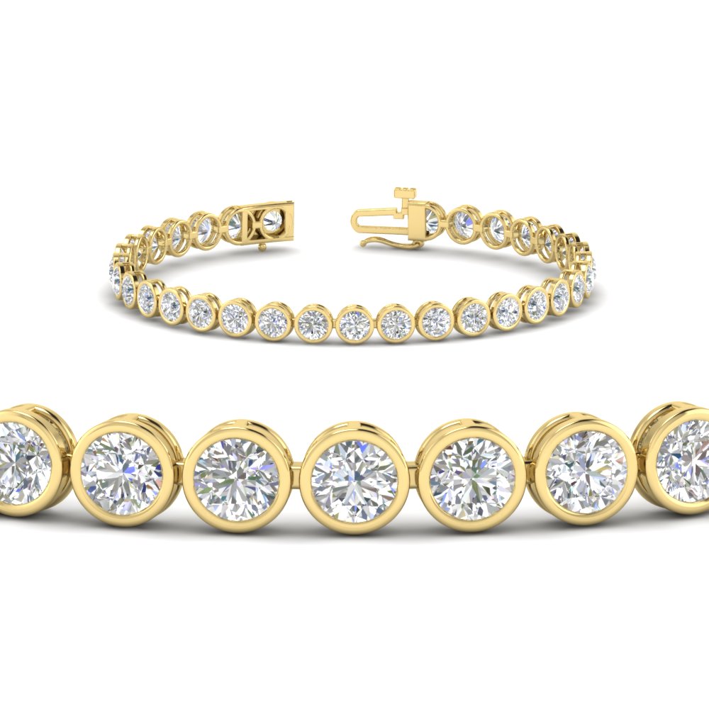 Diamond Bezel Set Tennis Bracelet 7.75 Carat