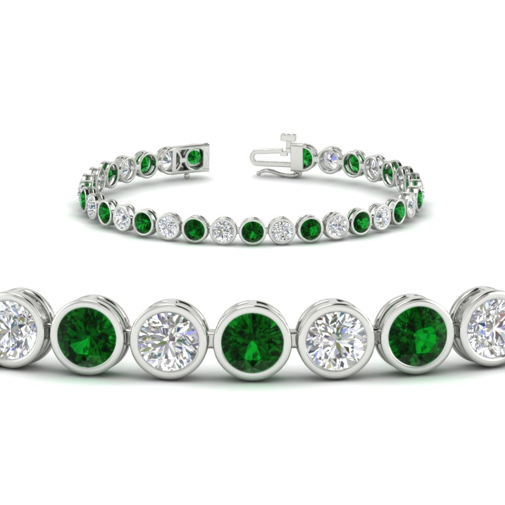 Diamond Bezel Set Tennis Bracelet 7.75 Carat