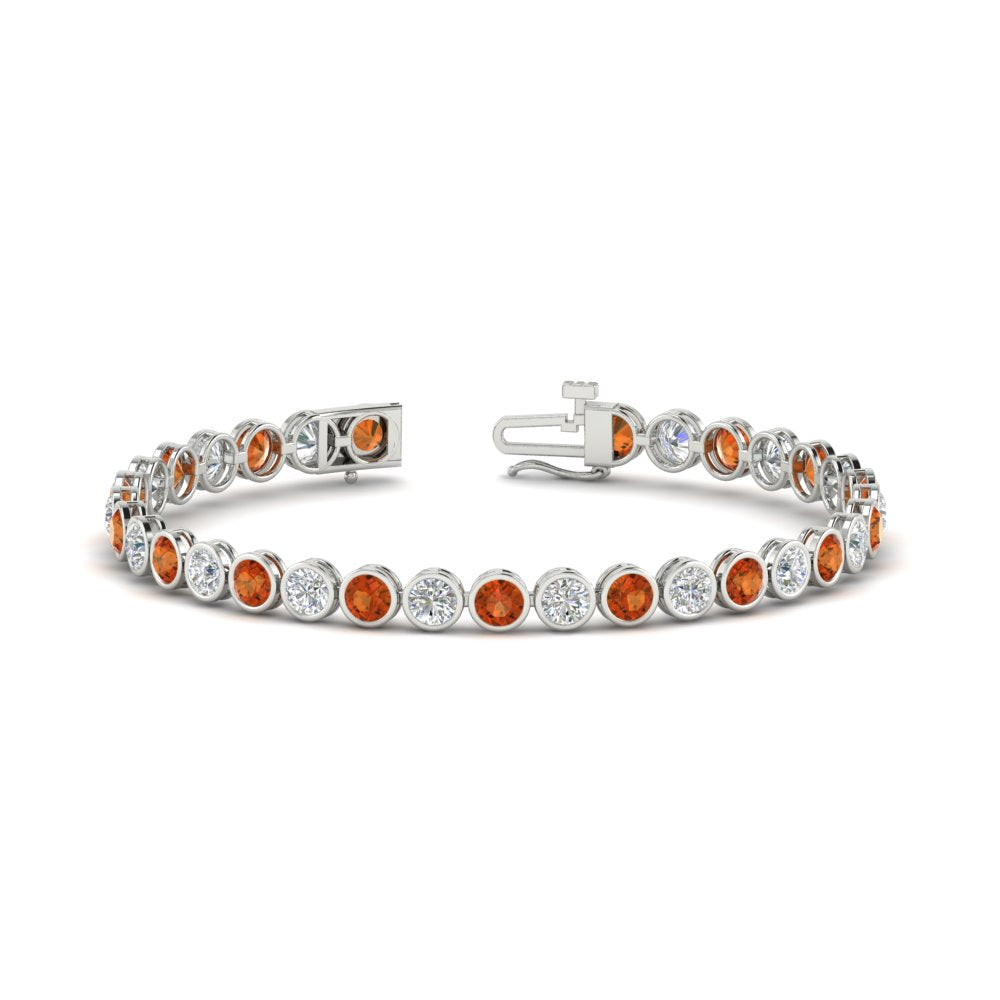 Diamond Bezel Set Tennis Bracelet 7.75 Carat