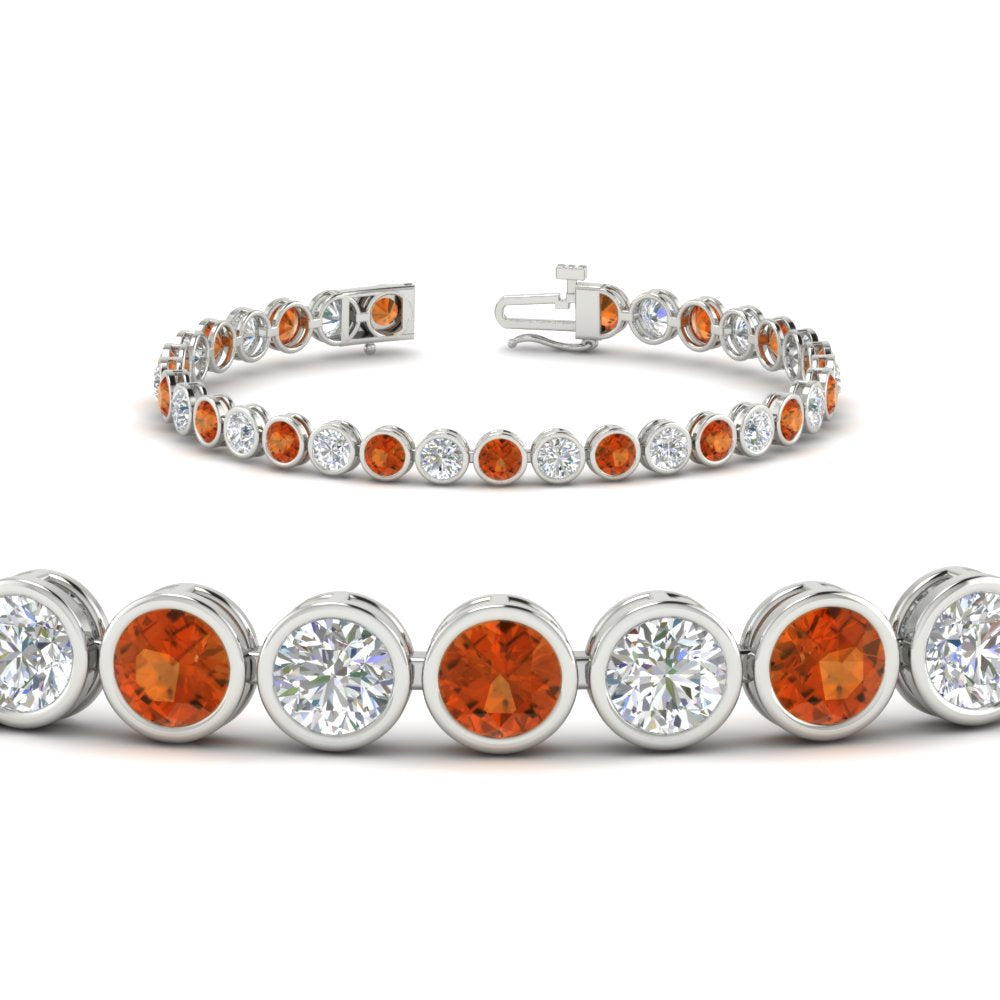 Diamond Bezel Set Tennis Bracelet 7.75 Carat