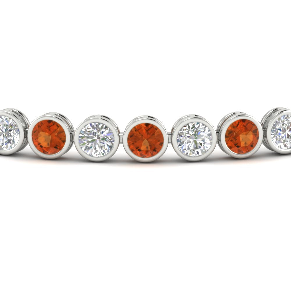 Diamond Bezel Set Tennis Bracelet 7.75 Carat
