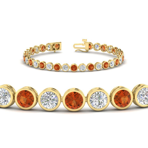 Diamond Bezel Set Tennis Bracelet 7.75 Carat