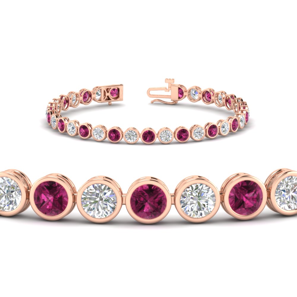 Diamond Bezel Set Tennis Bracelet 7.75 Carat