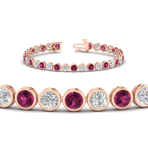 Diamond Bezel Set Tennis Bracelet 7.75 Carat