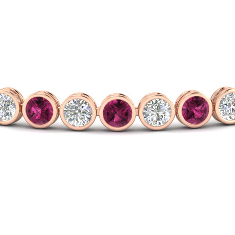 Diamond Bezel Set Tennis Bracelet 7.75 Carat