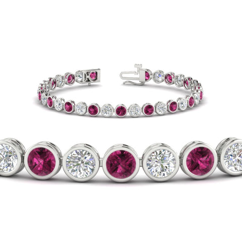 Diamond Bezel Set Tennis Bracelet 7.75 Carat