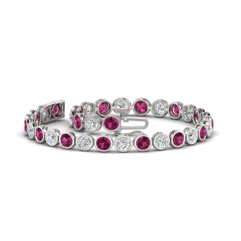 Diamond Bezel Set Tennis Bracelet 7.75 Carat