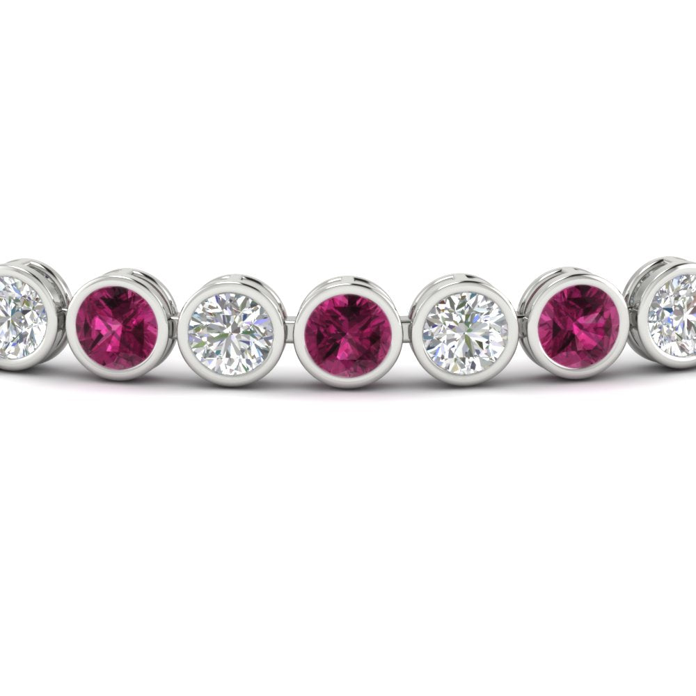 Diamond Bezel Set Tennis Bracelet 7.75 Carat