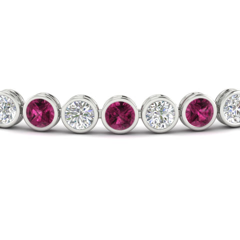 Diamond Bezel Set Tennis Bracelet 7.75 Carat