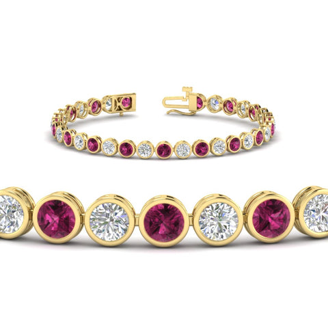 Diamond Bezel Set Tennis Bracelet 7.75 Carat