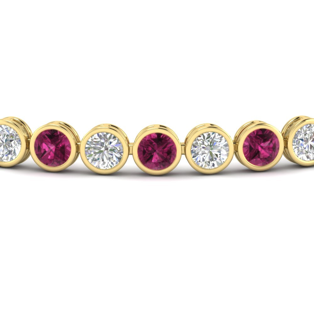 Diamond Bezel Set Tennis Bracelet 7.75 Carat