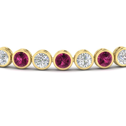 Diamond Bezel Set Tennis Bracelet 7.75 Carat