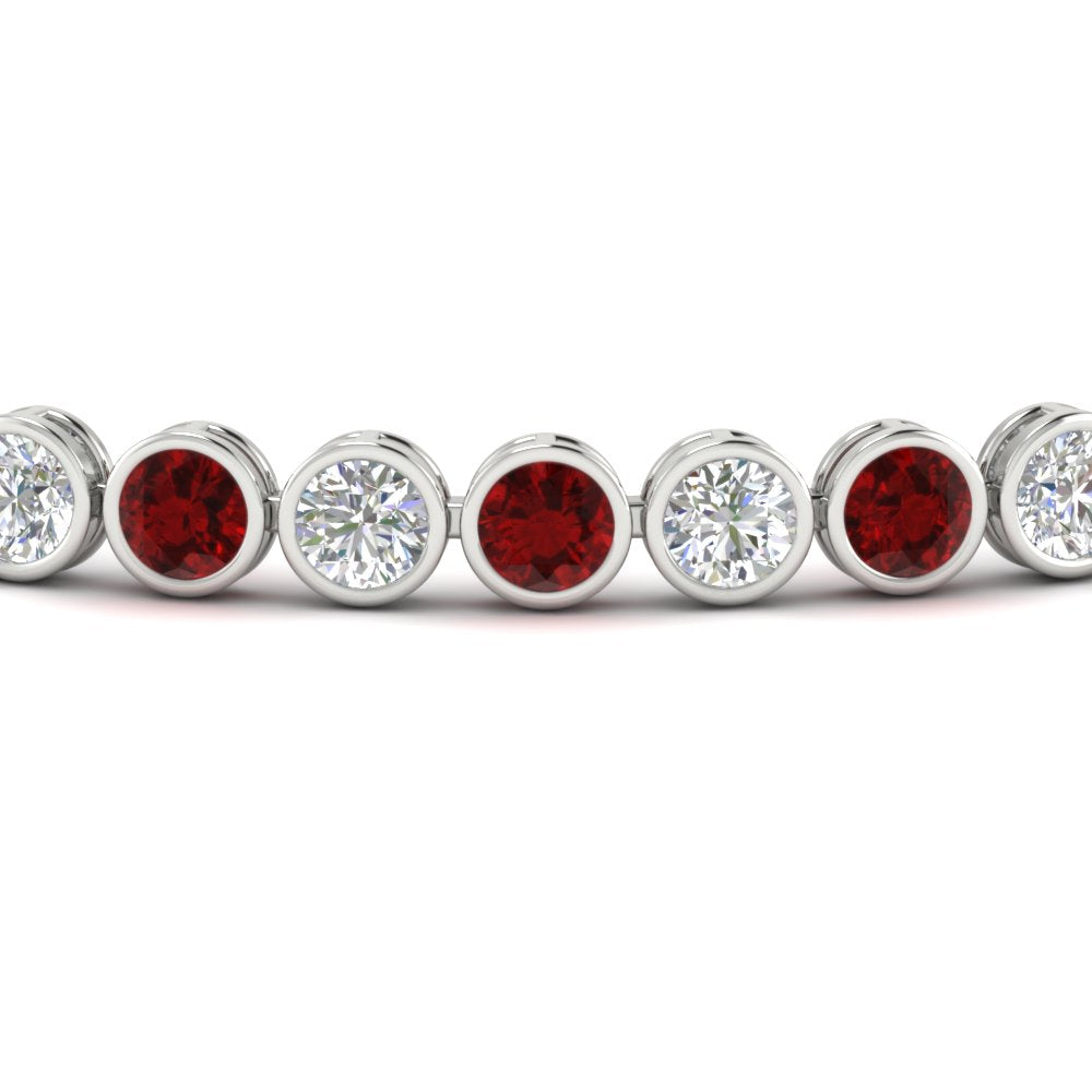 Diamond Bezel Set Tennis Bracelet 7.75 Carat