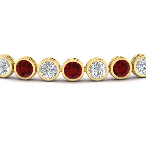 Diamond Bezel Set Tennis Bracelet 7.75 Carat