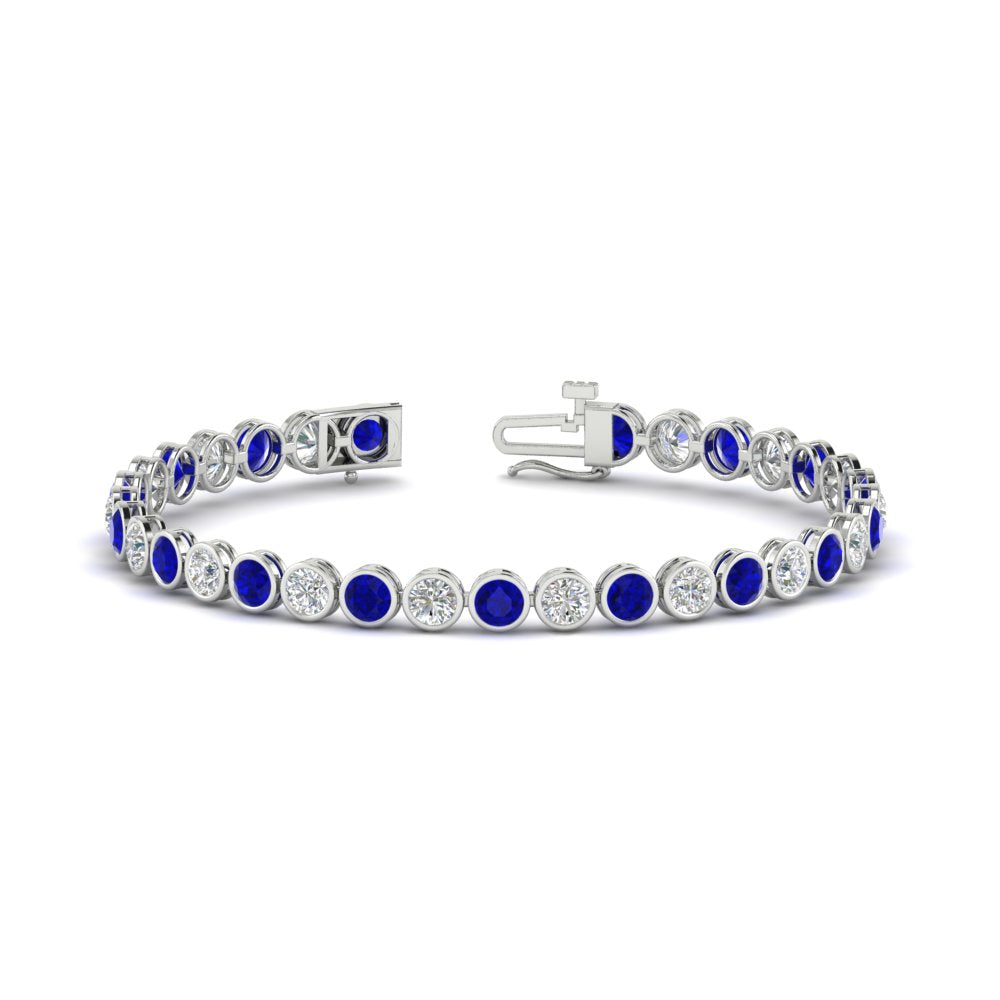 Diamond Bezel Set Tennis Bracelet 7.75 Carat