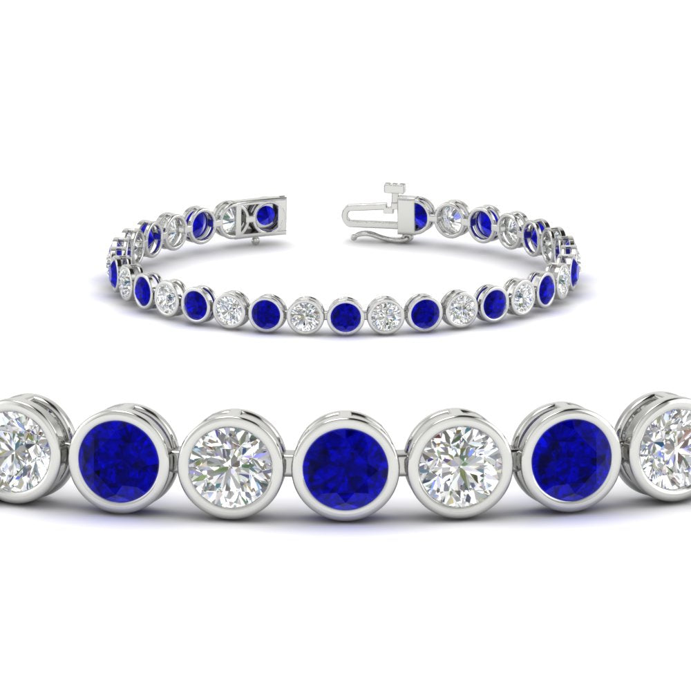 Diamond Bezel Set Tennis Bracelet 7.75 Carat