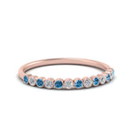 Load image into Gallery viewer, diamond-bezel-set-thin-stack-band-with-blue-topaz-in-rose-gold-FDWB1408BGICBLTOANGLE3-NL-RG.jpg
