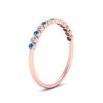 Load image into Gallery viewer, diamond-bezel-set-thin-stack-band-with-blue-topaz-in-rose-gold-FDWB1408BGICBLTOANGLE3-NL-RG.jpg
