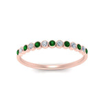 Load image into Gallery viewer, diamond-bezel-set-thin-stack-band-with-emerald-in-rose-gold-FDWB1408BGEMGRANGLE3-NL-RG.jpg
