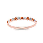 Load image into Gallery viewer, diamond-bezel-set-thin-stack-band-with-orange-sapphire-in-rose-gold-FDWB1408BGSAORANGLE3-NL-RG.jpg
