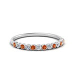 Load image into Gallery viewer, diamond-bezel-set-thin-stack-band-with-orange-sapphire-in-white-gold-FDWB1408BGSAORANGLE3-NL-WG.jpg
