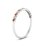 Load image into Gallery viewer, diamond-bezel-set-thin-stack-band-with-orange-sapphire-in-white-gold-FDWB1408BGSAORANGLE3-NL-WG.jpg
