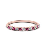 Load image into Gallery viewer, diamond-bezel-set-thin-stack-band-with-pink-sapphire-in-rose-gold-FDWB1408BGSADRPIANGLE3-NL-RG.jpg

