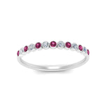 Load image into Gallery viewer, diamond-bezel-set-thin-stack-band-with-pink-sapphire-in-white-gold-FDWB1408BGSADRPIANGLE3-NL-WG.jpg
