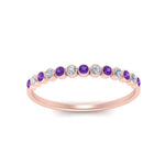 Load image into Gallery viewer, diamond-bezel-set-thin-stack-band-with-purple-topaz-in-rose-gold-FDWB1408BGVITOANGLE3-NL-RG.jpg
